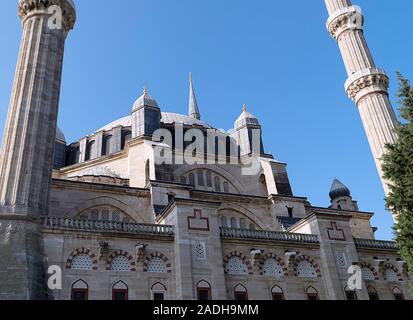 Außenansichten von Selimiye-Moschee in Edirne, Türkei. UNESCO-Weltkulturerbe, von Mimar Sinan gebaut. Stockfoto