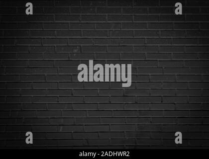 Schwarze Wand. Düstere abstrakt Hintergrund für Design. Die Textur der Backstein Oberfläche. Stockfoto