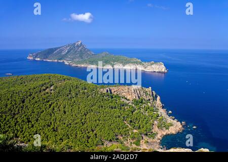 Insel Sa Dragonera, Naturschutzgebiet an der Küste von San Telmo, Mallorca, Balearen, Spanien Stockfoto