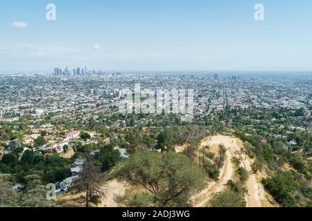 Panorama von Los Angeles, Kalifornien, USA - Stadtbild und Griffith Observatorium Stockfoto