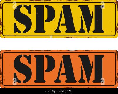Spam Gefahr Zeichen auf weißem Hintergrund Vector Illustration Stock Vektor