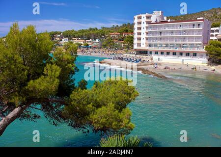 Badestrand Hotel Aquamarin, Sant Elm, San Telmo, Mallorca, Balearen, Spanien Stockfoto