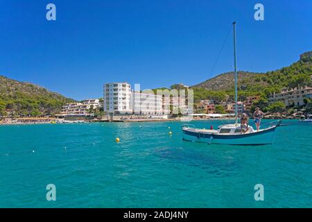 Hotel Aquamarin in der Bucht von Sant Elm, San Telmo, Mallorca, Balearen, Spanien Stockfoto