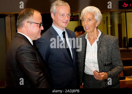 Brüssel, Belgien. 4. Dezember 2019. Christine Lagarde, der Präsident der Europäischen Zentralbank (EZB), nimmt an einem Treffen der Finanzminister der Eurogruppe. Credit: ALEXANDROS MICHAILIDIS/Alamy leben Nachrichten Stockfoto