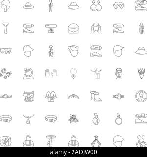 Fashion Shop Zeile für Symbole, Zeichen, Symbole, Vector, lineare Abbildung Stock Vektor