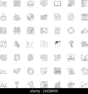 Analytisches Denken Zeile für Symbole, Zeichen, Symbole, Vector, lineare Abbildung Stock Vektor