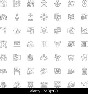 Analytics Zeile für Symbole, Zeichen, Symbole, Vector, lineare Abbildung Stock Vektor