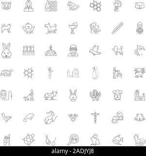 Pet Shop Zeile für Symbole, Zeichen, Symbole, Vector, lineare Abbildung Stock Vektor