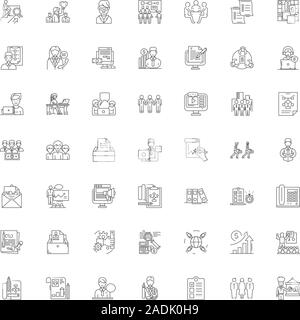 Business administration Zeile für Symbole, Zeichen, Symbole, Vector, lineare Abbildung Stock Vektor
