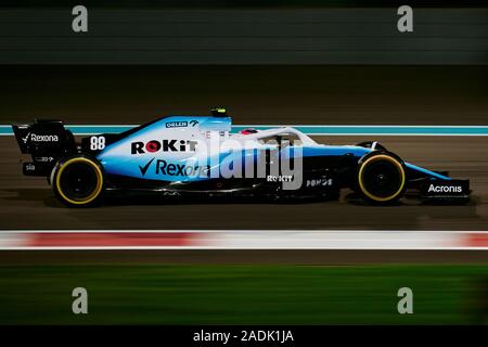 ROKiT Williams Racing polnischen Fahrer Robert Kubica konkurriert bei der Abu Dhabi F1 Grand Prix auf dem Yas Marina Circuit in Abu Dhabi. Stockfoto