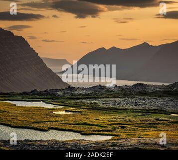 Dynjandi Dynjandi, Wasserfälle, Westfjorde, Island Stockfoto