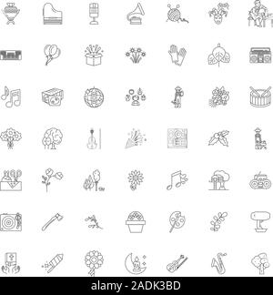 Philanthropie Organisation Zeile für Symbole, Zeichen, Symbole, Vector, lineare Abbildung Stock Vektor