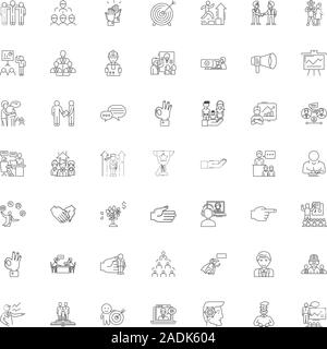 Mentoring Zeile für Symbole, Zeichen, Symbole, Vector, lineare Abbildung Stock Vektor