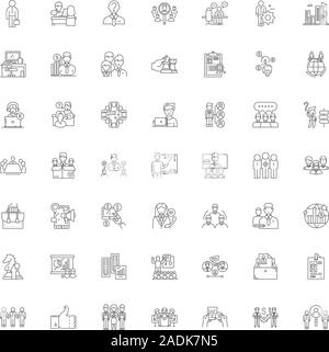 Enterprise System Zeile für Symbole, Zeichen, Symbole, Vector, lineare Abbildung Stock Vektor