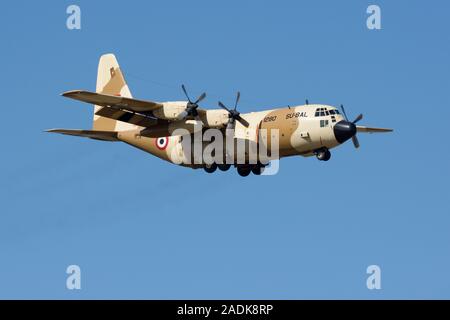 Lockheed C-130H Hercules1280/SU-BAL von 16 Sqd, ägyptische Luftwaffe, an Cario West Flughafen gesehen, der Landung auf der Basis Brize Norton Stockfoto