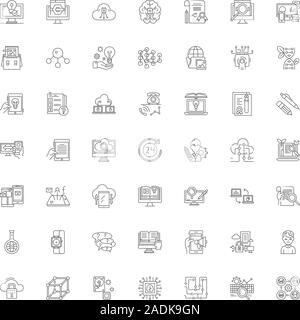 Proficiency Zeile für Symbole, Zeichen, Symbole, Vector, lineare Abbildung Stock Vektor