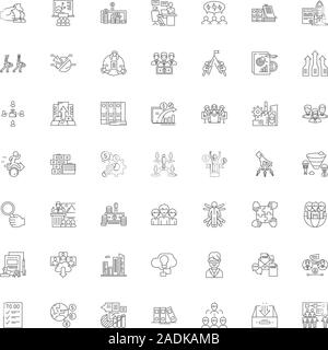 Enterprise Zeile für Symbole, Zeichen, Symbole, Vector, lineare Abbildung Stock Vektor