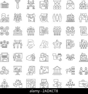 Beziehung Zeile für Symbole, Zeichen, Symbole, Vector, lineare Abbildung Stock Vektor