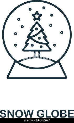 Schnee Globussymbol. Linienstil aus Weihnachten. Dünne Schneekugel Symbol für Web Design, Anwendungen, Software, drucken Stock Vektor