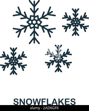 Schneeflocken-symbol. Linienstil aus Weihnachten. Dünne Schneeflocken-symbol für Web Design, Anwendungen, Software, drucken Stock Vektor