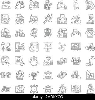 Small Business lineare Symbole, Zeichen, Symbole vektorlinie Abbildung Stock Vektor