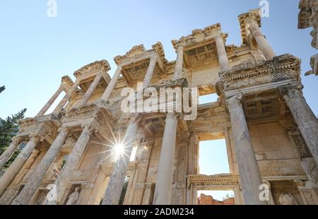 Bibliothek des Kelsos in Ephesus, Selcuk Stadt, Izmir, Türkei Stockfoto