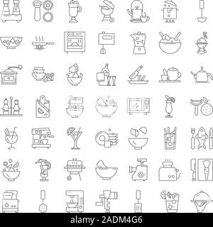 Utencils lineare Symbole, Zeichen, Symbole vektorlinie Abbildung Stock Vektor