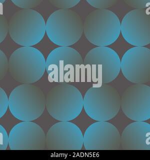 Blauen und grauen Farbverlauf Kreis nahtlose Muster Stock Vektor