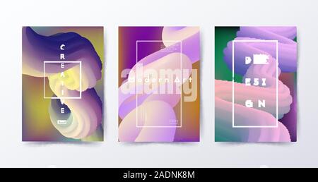 Bunte Flüssigkeit bedeckt. Abstrakte formen Farbverlauf Stock Vektor