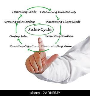 Diagramm der Vertriebszyklus Stockfoto