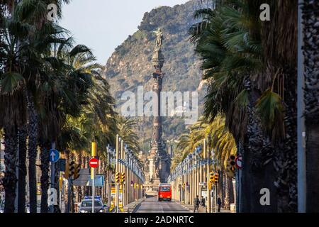 Kolumbus-Denkmal, Barcelona, Spanien Stockfoto