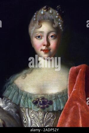 Tsarevna, Elisabeth Petrowna (zukünftige Kaiserin Elisabeth 1720-1730) von Louis Caravaque (1684-1754) Französische Portrait Maler, Juwelen der Russischen kaiserlichen Hof, 18.-19. Jahrhundert, Russland. Stockfoto