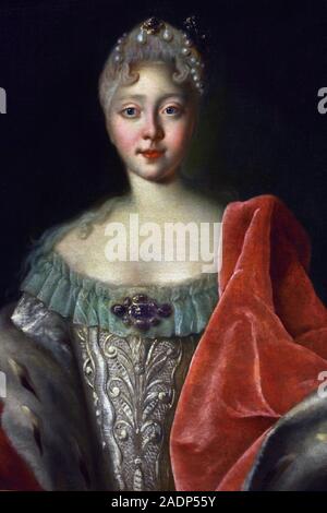 Tsarevna, Elisabeth Petrowna (zukünftige Kaiserin Elisabeth 1720-1730) von Louis Caravaque (1684-1754) Französische Portrait Maler, Juwelen der Russischen kaiserlichen Hof, 18.-19. Jahrhundert, Russland. Stockfoto