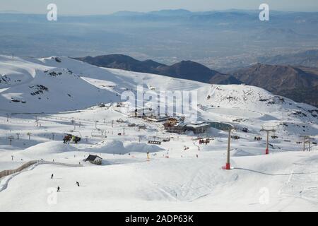 Borreguiles Bereich der Pisten der Sierra Nevada, Granada, Andalusien, Spanien Stockfoto