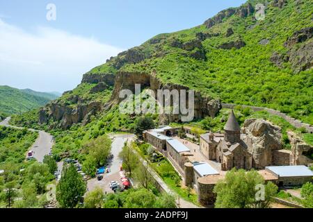 Kloster Geghard (Geghardavank), UNESCO-Weltkulturerbe, Jerewan, Armenien. Stockfoto