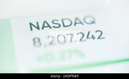 Börse NASDAQ-Index auf der online exchange Börse Stockfoto