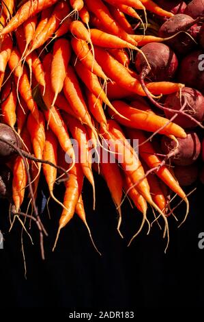 Bio Karotten zum Verkauf an einer lokalen Farmers Market Stockfoto