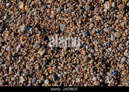 Detaillierte Foto von Kieselsteine am Strand Stockfoto