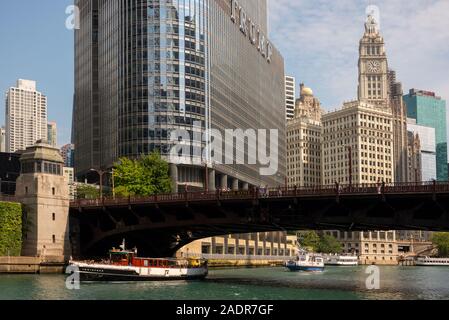 River Walk Brücken in Chicago Illinois Stockfoto