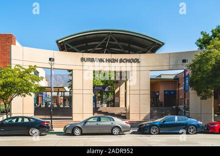 Burbank, Kalifornien/USA - 17. Oktober 2019 Burbank High School Gebäude, Los Angeles, Kalifornien Stockfoto