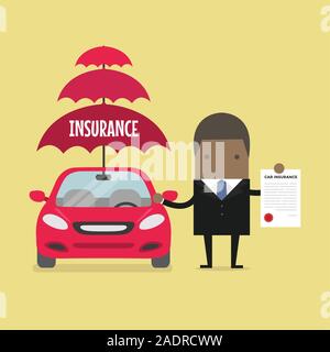 Afrikanischen Geschäftsmann Insurance Services konzeptionell. Stock Vektor