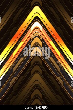 Abstrakte gold schwarzer Pfeil cyber metallic Richtung Licht Design moderne futuristischen Technologie Hintergrund Vector Illustration. Stock Vektor