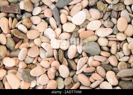 Bunte Kieselsteine am Strand Stockfoto