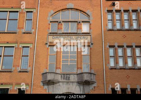 Alte Reklametafeln Asscher Diamant Unternehmen in Amsterdam Die Niederlande 2019 Stockfoto