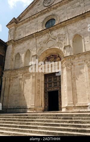 Chiesa di Sant'Agostino/Sant'Agostino Kirche Fassade im Mittelalter und der Renaissance hilltop Stadt Montepulciano Ferienhaus Toskana Italien EU Stockfoto