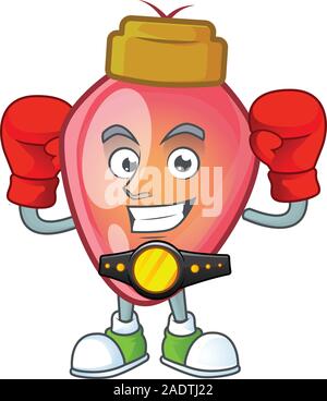 Funny Boxing rot Weihnachtsgeschenk Zeichentrickfigur Stil Stock Vektor