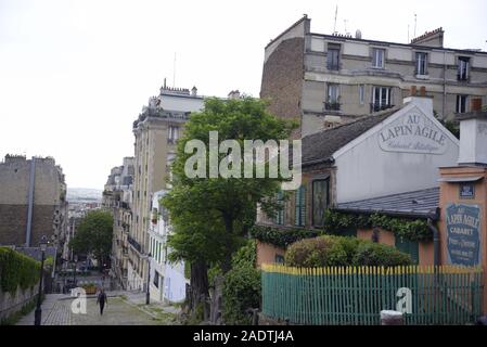 Paris: Blick nach unten vom Butte Montmartre, pasakdek Stockfoto