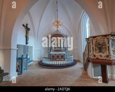 Traditionelle Kirche im Zentrum von Struer, Dänemark Stockfoto