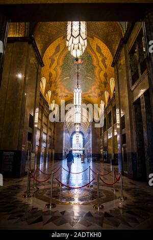 Arcade am Fisher Building, ein Wahrzeichen Wolkenkratzer 3011 West Grand Boulevard im neuen Zentrum von Detroit entfernt. Die reich verzierten, 30-stöckiges Buil Stockfoto