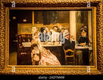 Henri Gervex paining Café Szene in Paris, 1877, Detroit Institut der Künste (DIA), Detroit, Michigan, USA Stockfoto